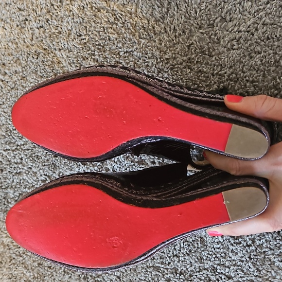 Christian Louboutin Black Wedge Sandals Heels 8 - Picture 8 of 9